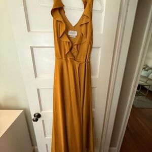 Elegant Mustard Yellow Maxi Dress